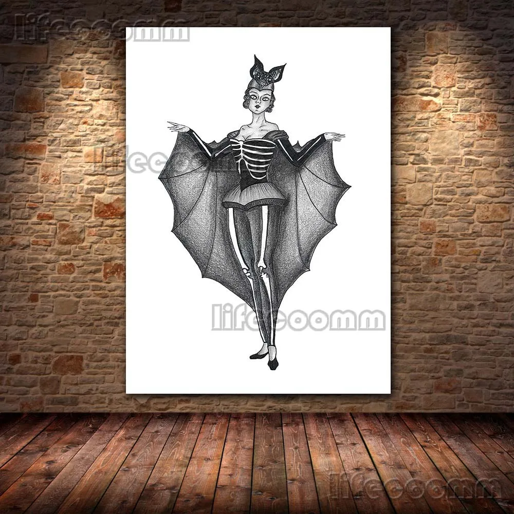 Nightmare Horror House Art Print Salem Cemetery Graveyard Spooky Wall Art Canvas Print Home Decor American Horror Story Poster