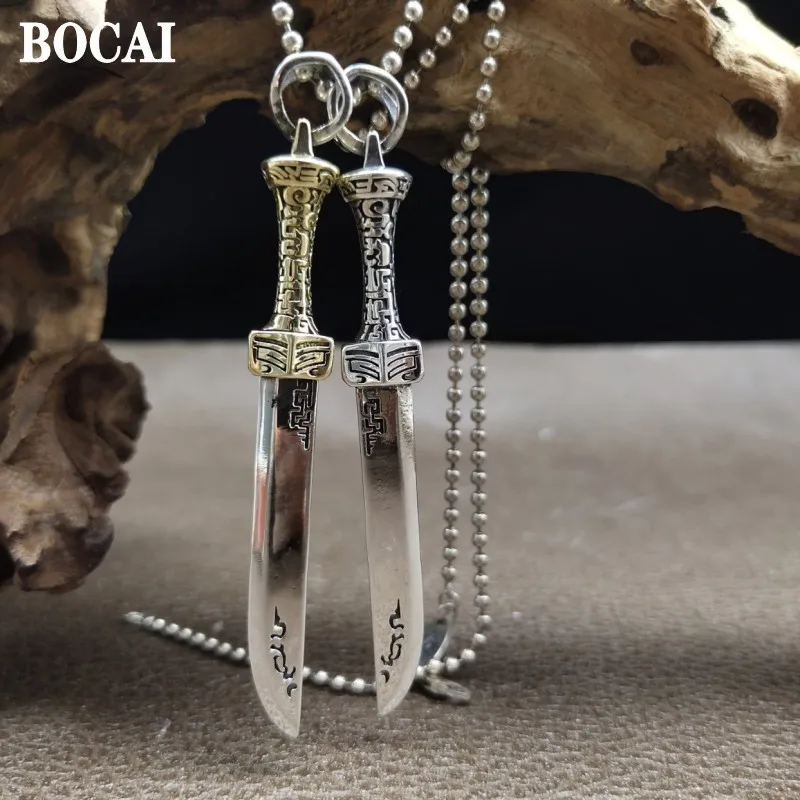 

BOCAI New Real Solid S925 Silver Jewelry Accessories Gossip Universe Domineering Sword Retro Personality Man Pendant