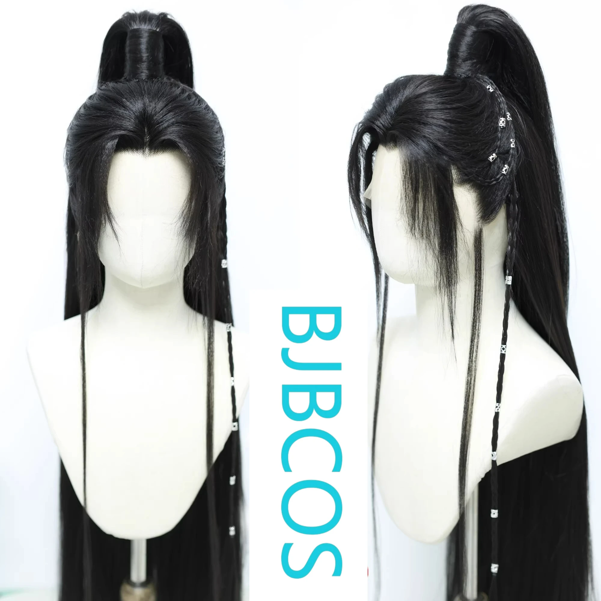 

[Styled Wig]Vintage Hanfu Youth Lang Lace Front Wig Three Pointed Versatile Ancient Costume Male COS Wig Styling Wig Set