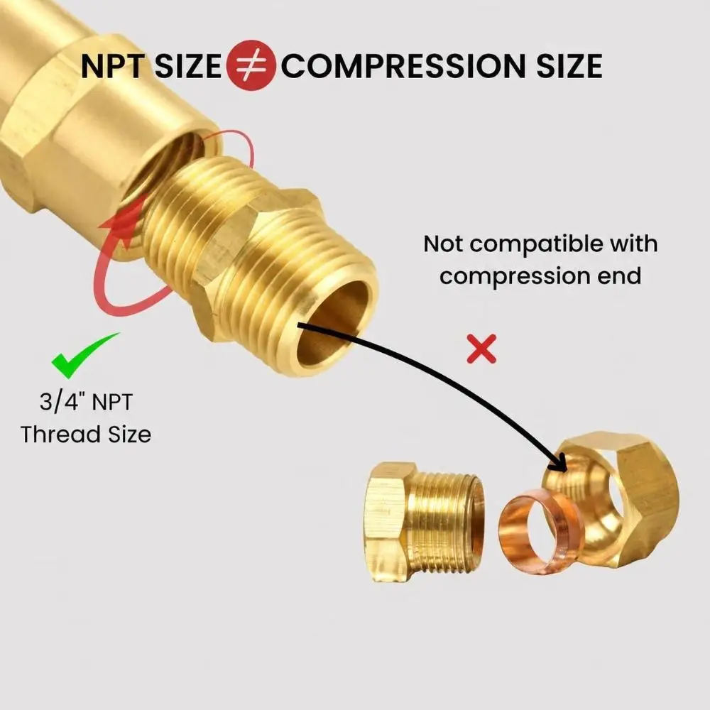 Durable Brass Brass Nipple 1/8'' 1/4'' 3/8'' 1/2'' 3/4'' 1'' NPT Male Thread Brass Hex Fitting Hex Pipe Fitting