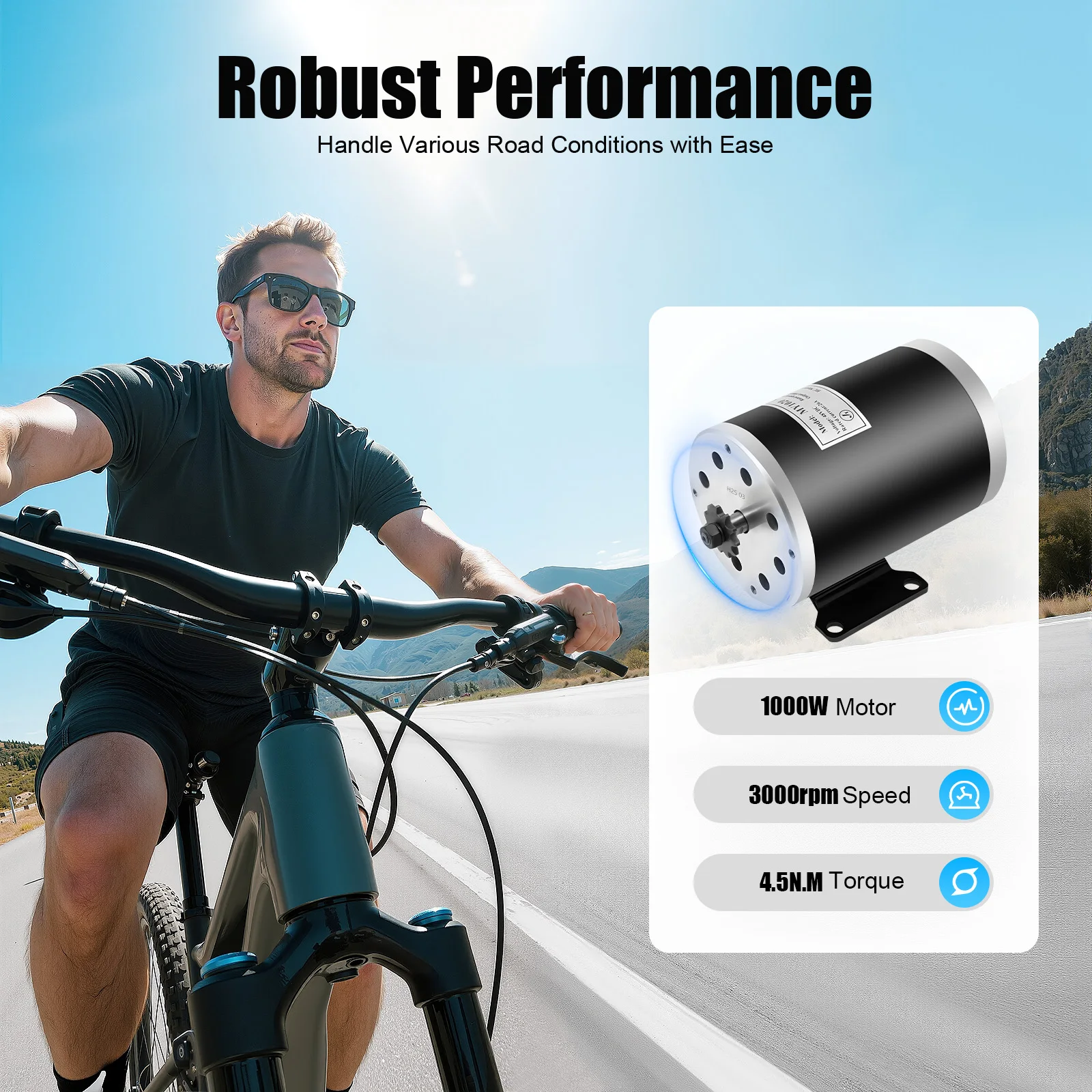 

48V 1000W Electric Brushed Motor, Brushed Permanent Magnet DC Motor for for Electric Scooter E-Bike Motorcycle Bicycle