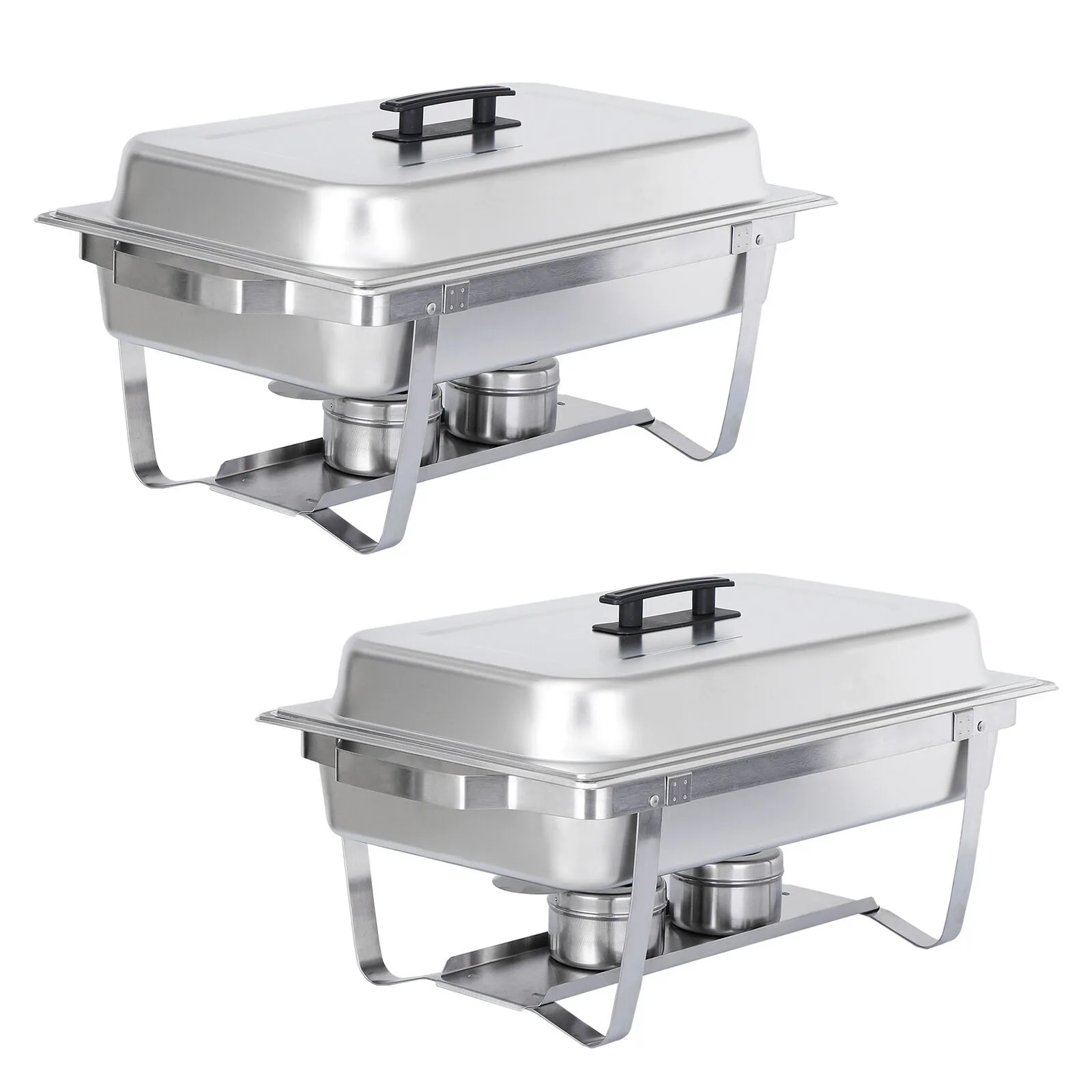 

2 Pack 8 QT Stainless Steel Chafer Buffet Chafing Dish Set with Foldable Frame United States