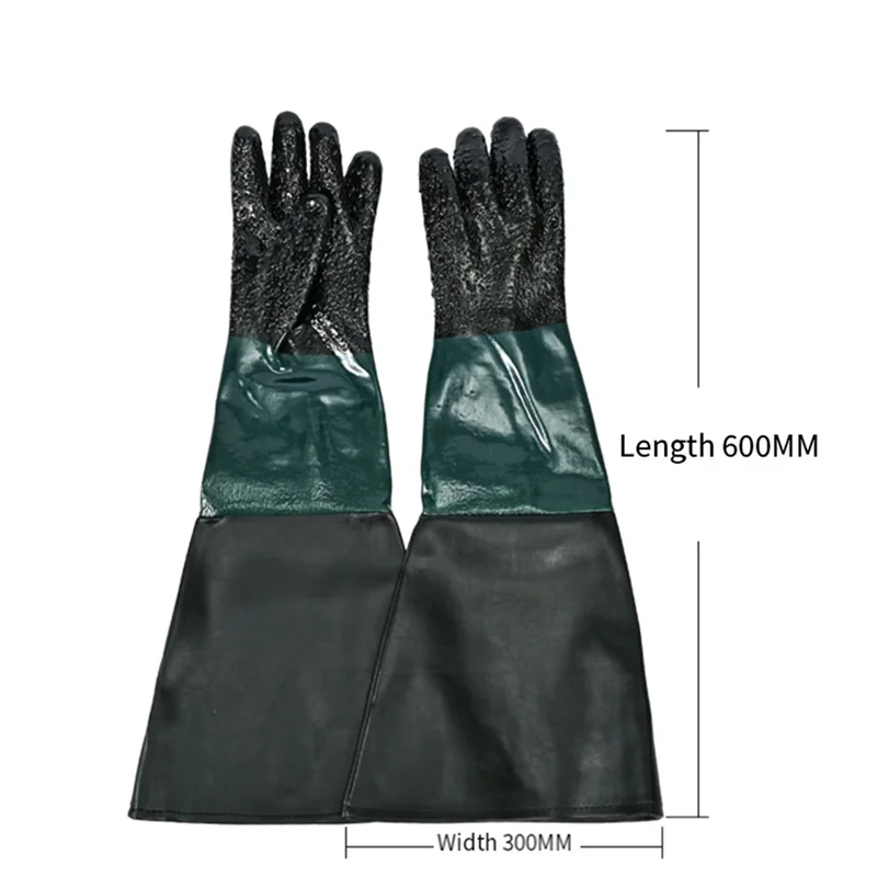 A92p luvas de borracha explosão para jateamento sandblaster areia explosão gabinete luvas jateamento substituição 23.6 Polegada