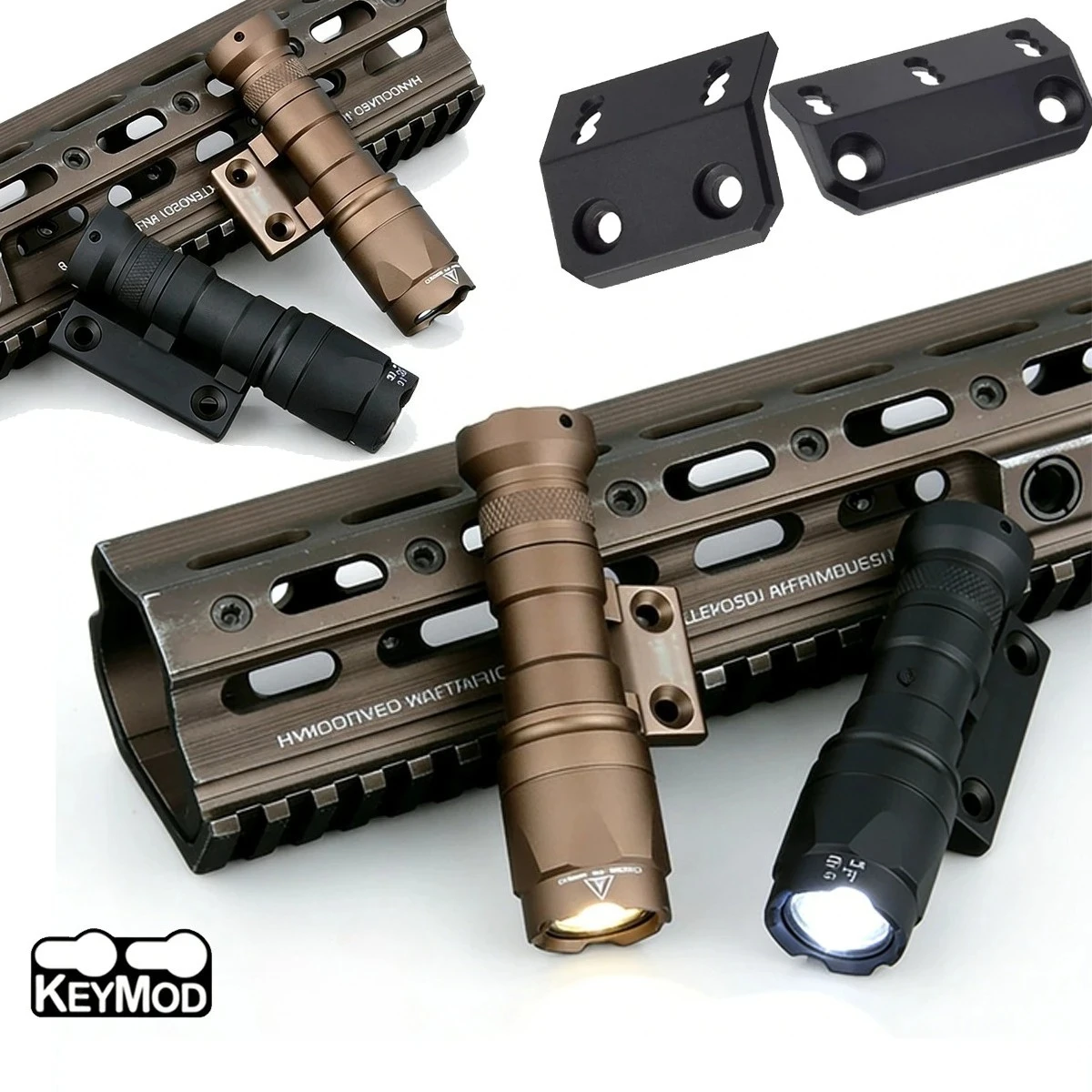 Tactical Surefir M300 M600 Flashlight LED White Light Hunting With Offset Metal Mount Base Fit SMR System Mk Keymod 20MM Rail