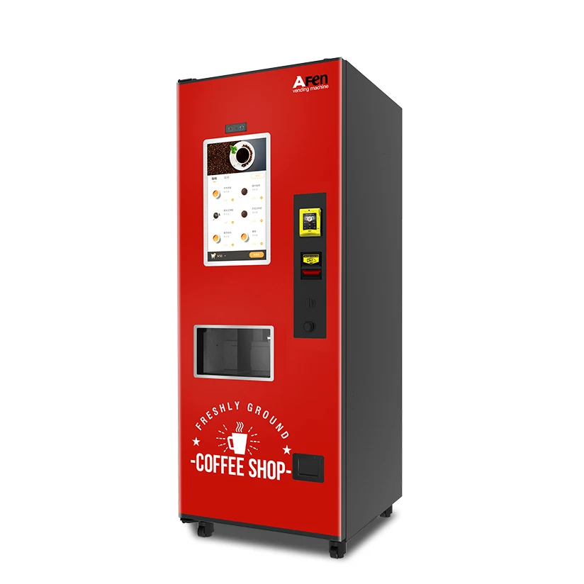 Commercial Coin Bill Card Operated Auto Cup Coffee Vending Automatic Coffee Machine Vending