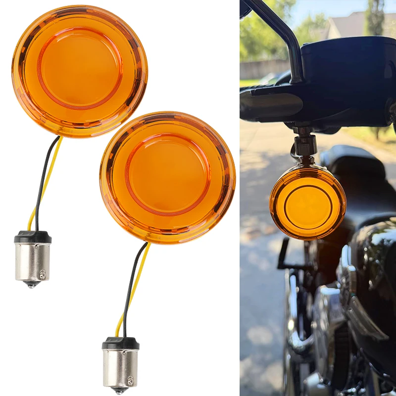 Motorcycle Turn Signal Conversions LED Panel Light 1156 Bullet Style For Harley Touring Road King Sportster XL Softail Dyna