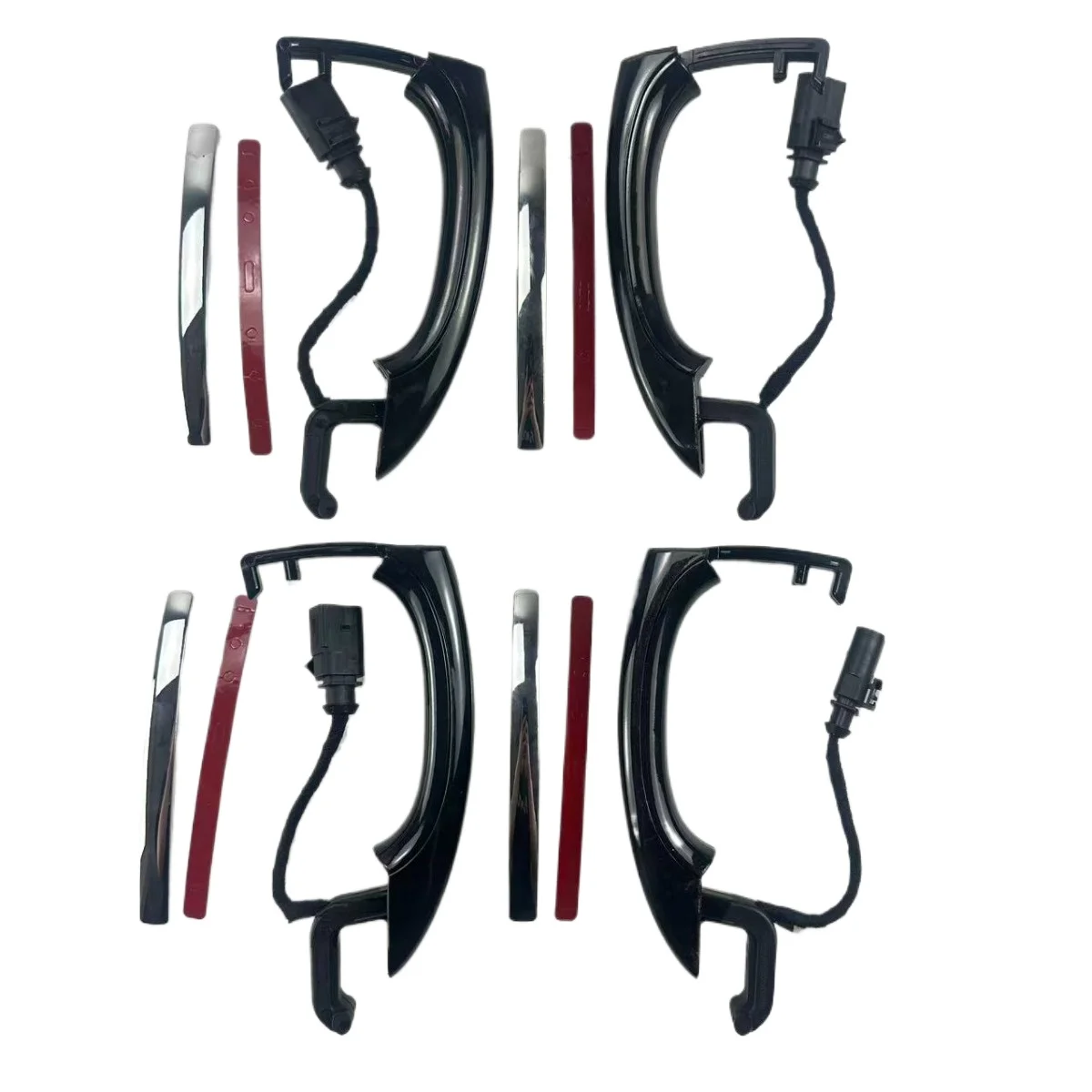 

4PCS Smart Sensor Exterior Door Handles Set For Audi Q7 2007-2015 4L0837205A 4L0837205B Keyless Entry Black