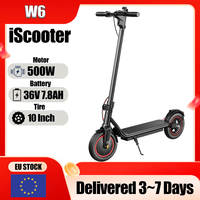Electric Scooter iScooter W6 500W Motor 36V7.8AH 25-30km Range 10 Inch Inflatable Tires Speed 35km/h Rear Disc Brake E-Scooter