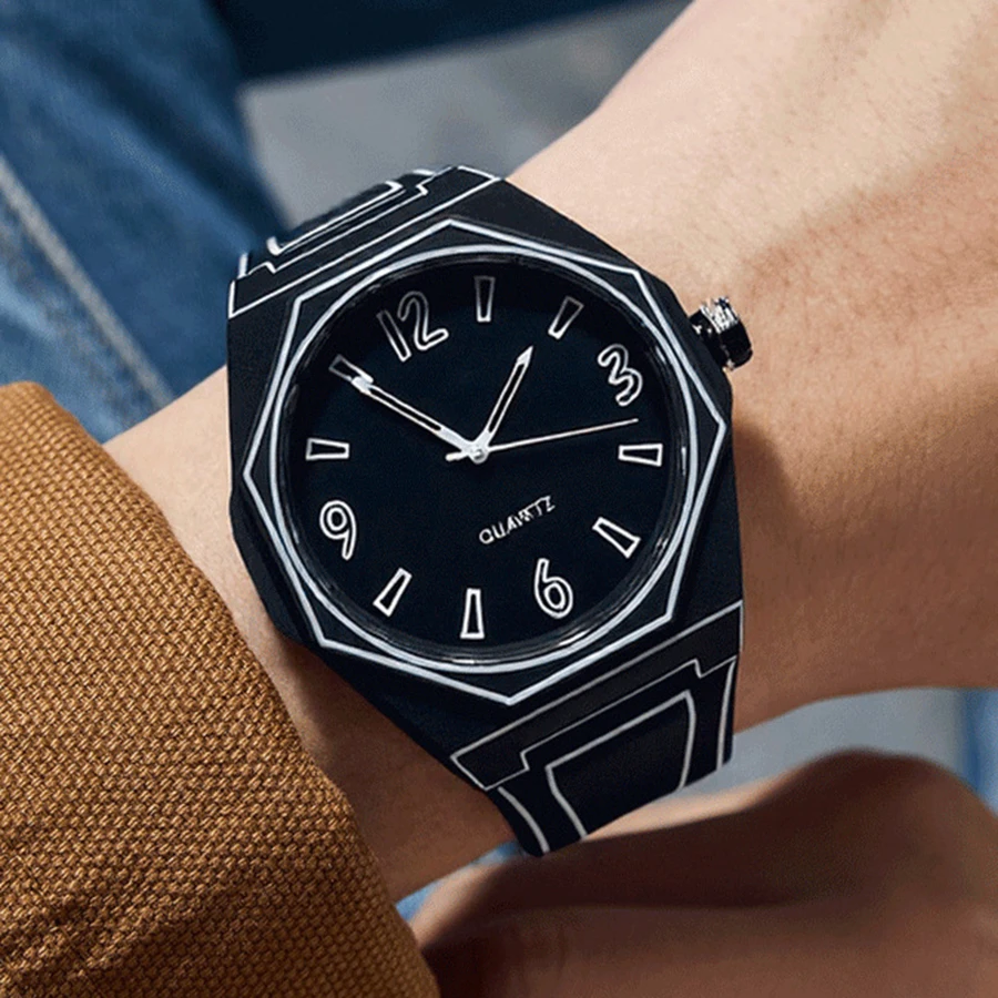 Nuevos relojes para Hombre, pulseras de silicona impermeables de negocios, relojes de cuarzo informales y a la moda para Hombre, Reloj para Hombre y adolescente