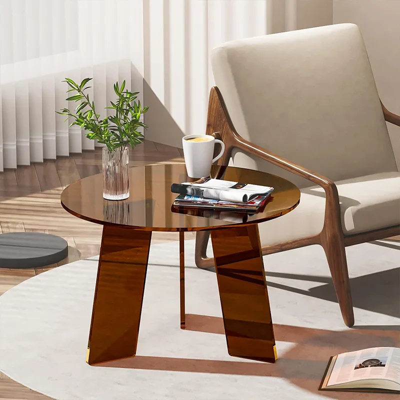 Plastic Products Acrylic Crafts Plastic Sheets-Acrylic Round Side Table-for Modern Living Room & Bedroom