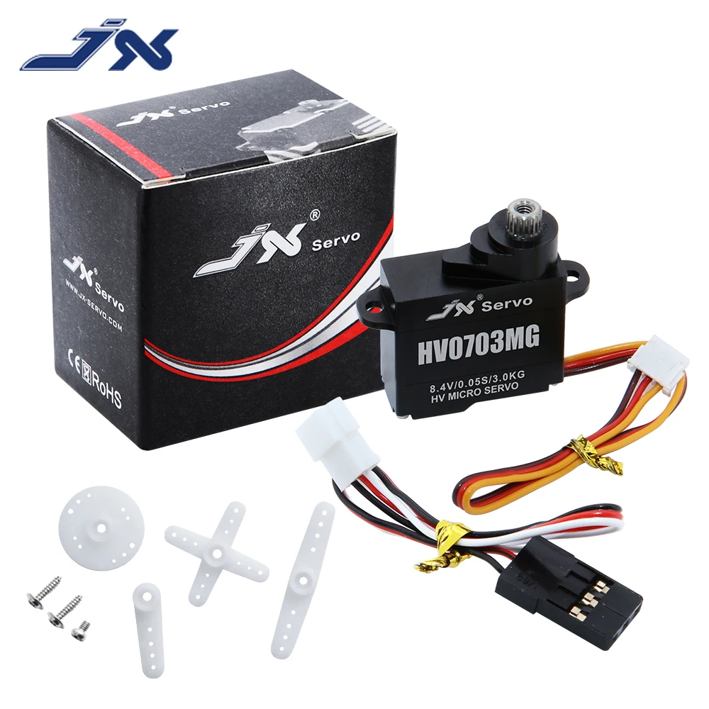 JX PDI-HV0703MG 8.4V High Voltage Ultra Light 7.1g 3.0kg.cm Torque Coreless Motor Digital Servo for Robot RC FPV Drone