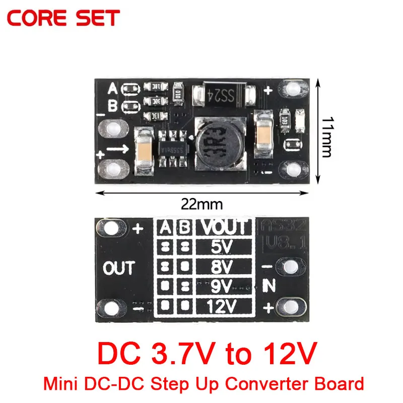 1-20Pcs Mini DC-DC Boost Step Up Converter Board Module 3.7V to 12V Voltage Regulator PCB Board Module Lithium Battery Boost