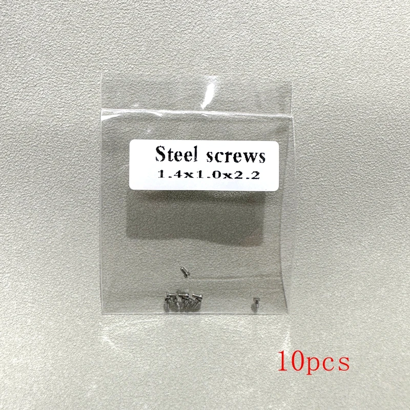 Винт для часов, нижняя крышка, болт, плоская нержавеющая сталь 1,4x1,0x2,2, фиксированные ремонтные детали, 10 шт.