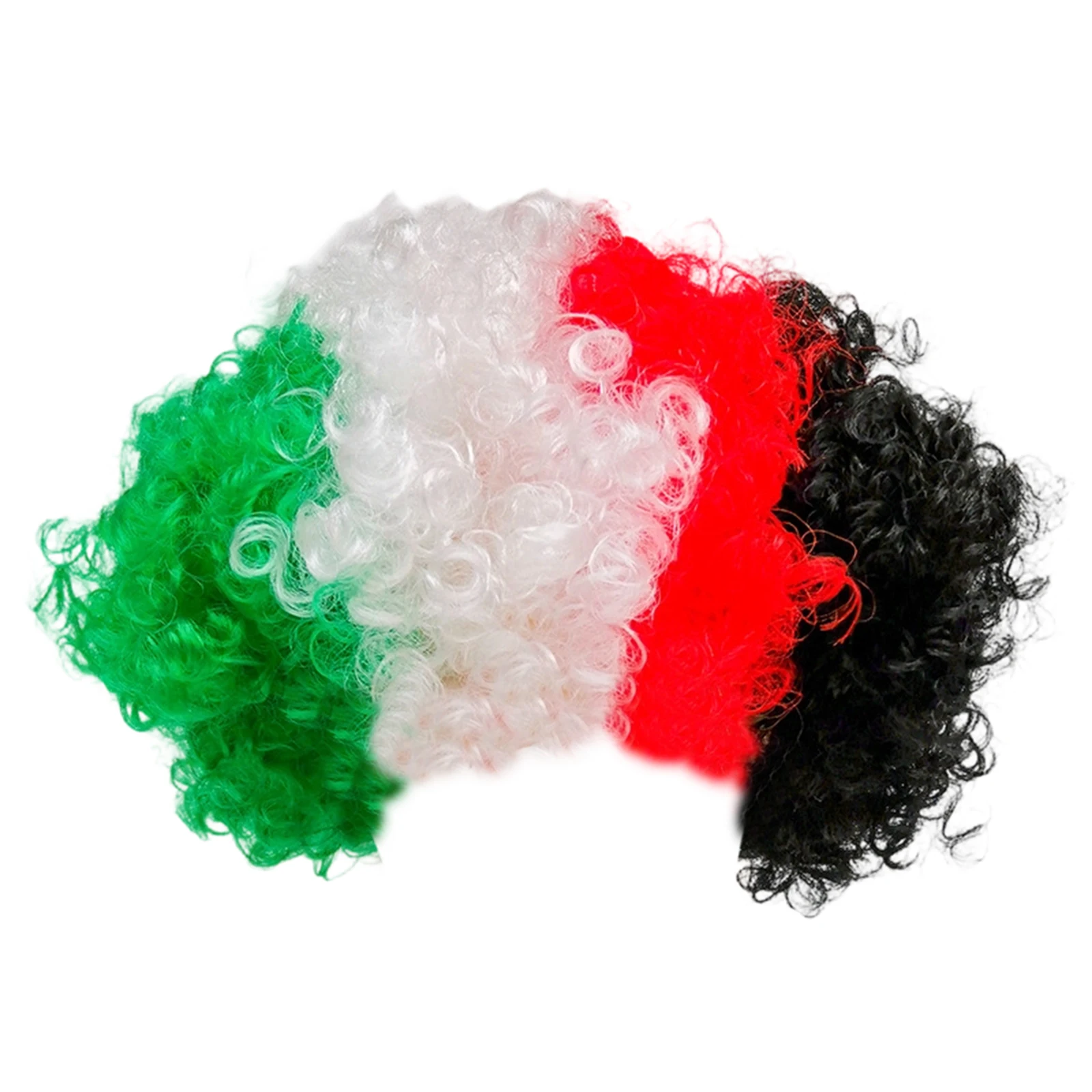 Creative Wig Football Fan Flag Color Hair Wig Fan Hair Colored Headpiece Performance Party Decoration Photo Props view 6