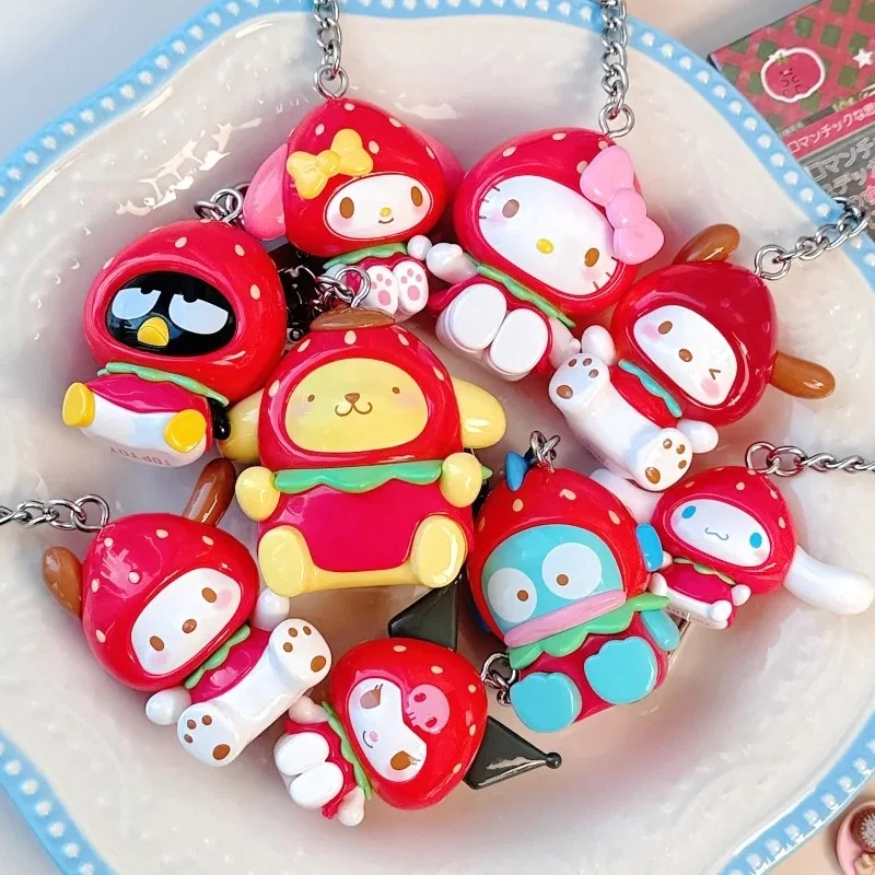

In Stock Family Strawberry Candy Series Mini Pendant Box Pachocco Cinnamoroll Hellokitty My Melody Kuromi Set Decoration Toys