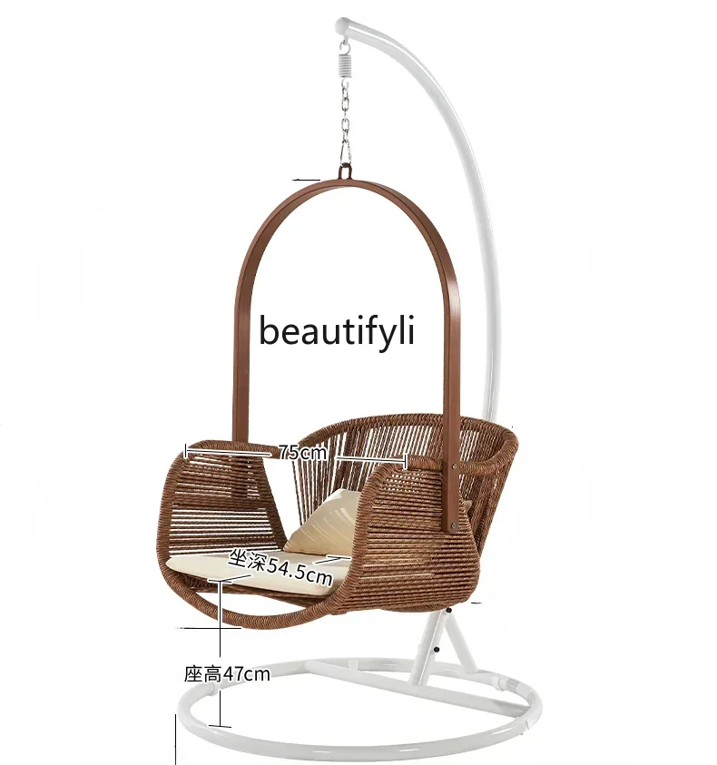 

Hanging Basket Rattan Chair Indoor Swing Home Leisure Bedroom Living Room B & B Balcony Glider