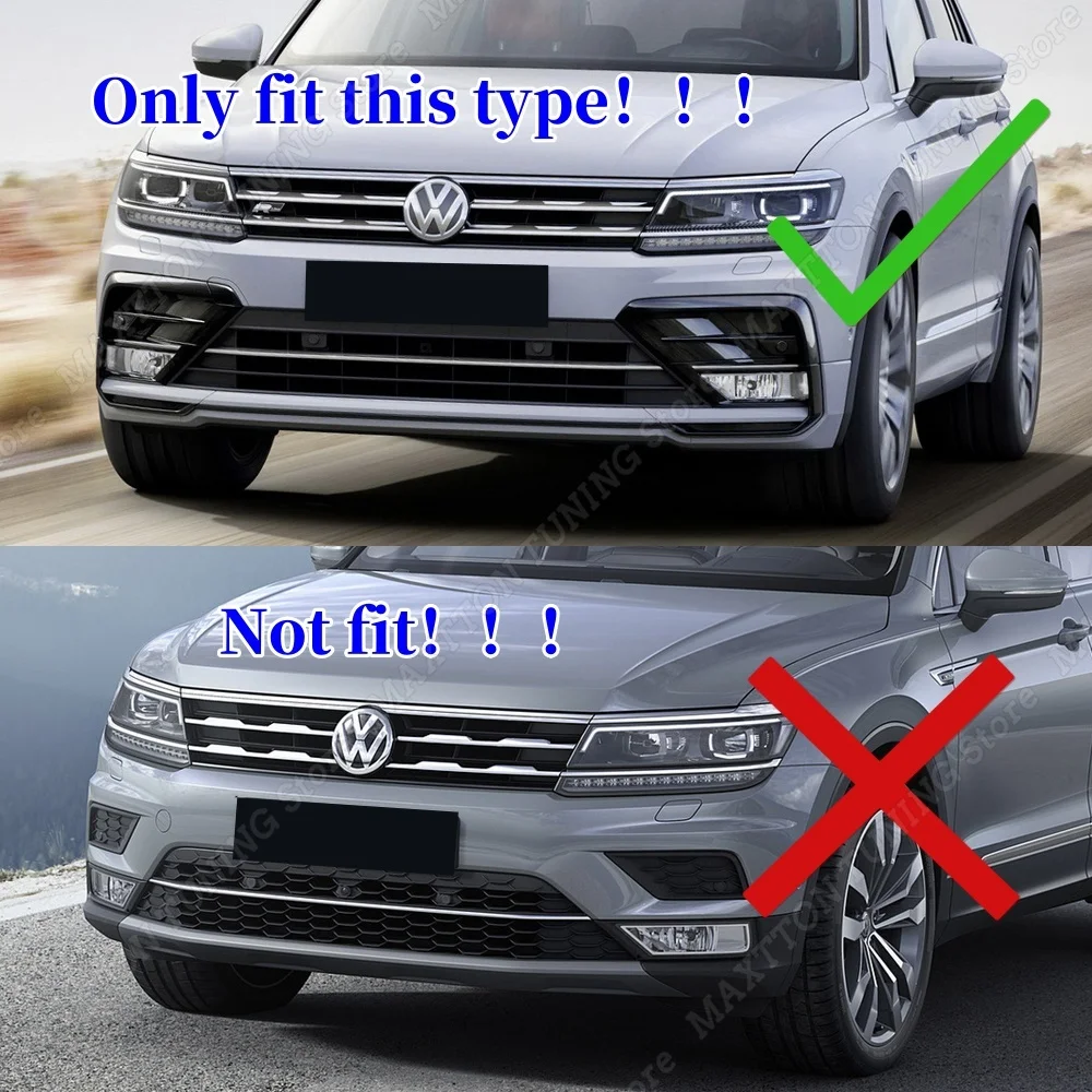 폭스 바겐 Tiguan MK2 R 라인 2017 2018 2019 2020 3PCS 앞 범퍼 디퓨저 립 스플리터 스포일러 프로텍터 자동차 액세서리 썸네일 2