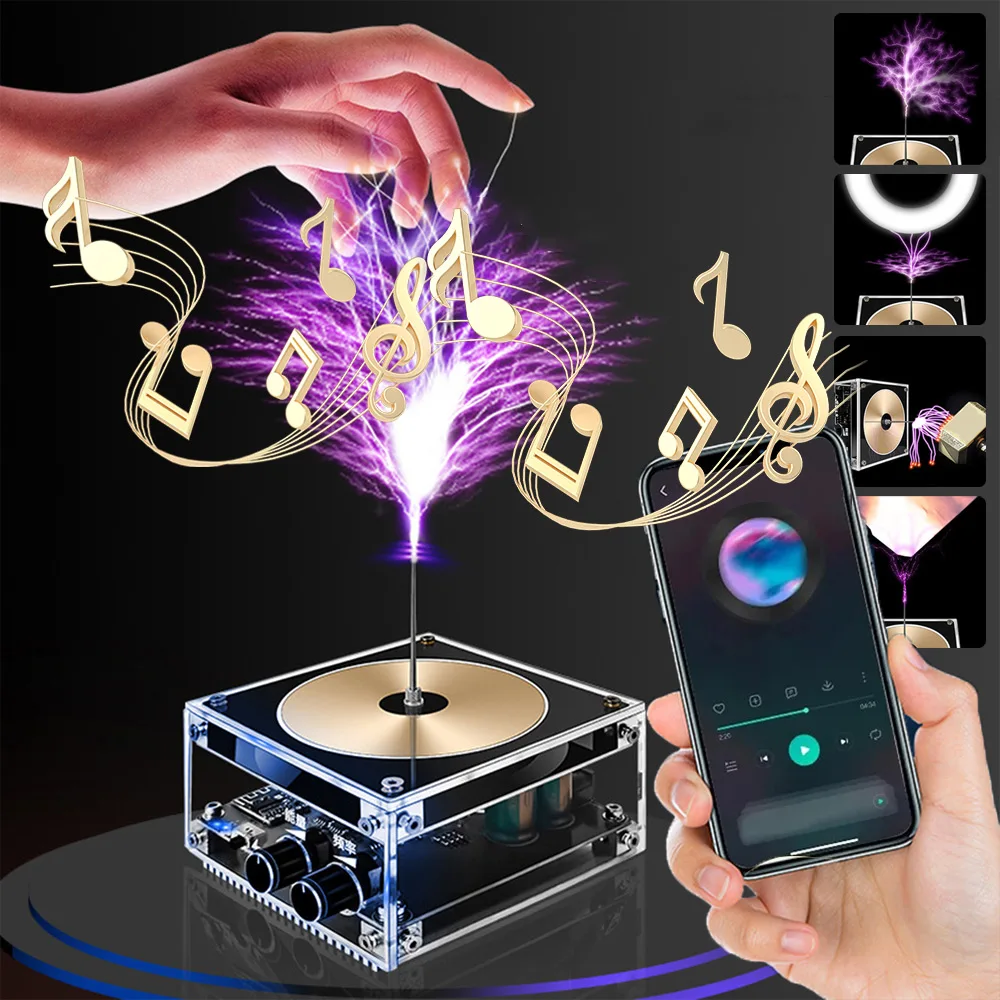 Bluetooth музыкальная катушка Тесла дуговой плазменный громкоговоритель Беспроводная передача экспериментная настольная игрушка модель SSTC SS02 DIY наборы модуль