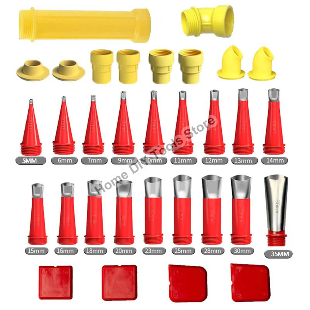 

32pcs Stainless Steel Caulk Nozzle Applicator Caulking Finisher Glue Tool Kitchen Bathroom Sink Silicone Sealant Finishing Tool