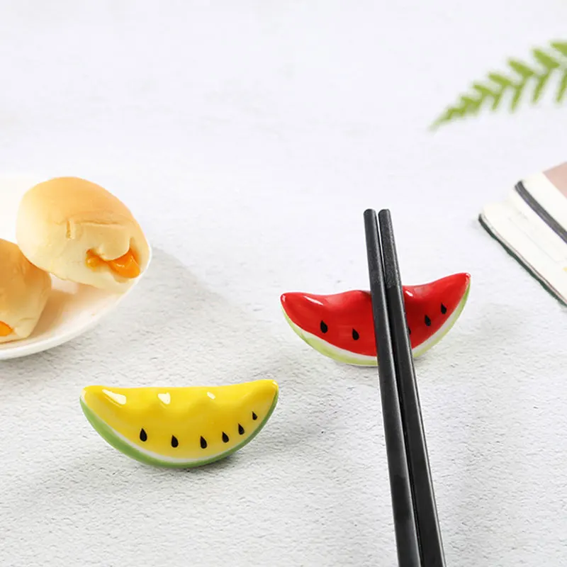 Fruit Ceramic Chopstick Rest Japanese Style New Household Creative Aesthetic Chopstick Holders Watermelon Shape Kitchen Utensils