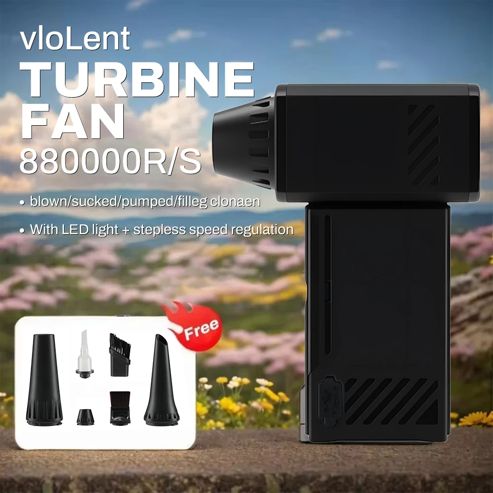 

880000 RPM Mini Air Blower Handheld Electric Turbo Jet Fan Brushless Motor Violent Blower Wind Speed 60m/s Industrial Duct Fan