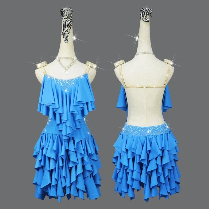 

2026 New Latin Dance Dress Professional Dance Competition Performance Costume Adult and Child Practice Skirt Dress