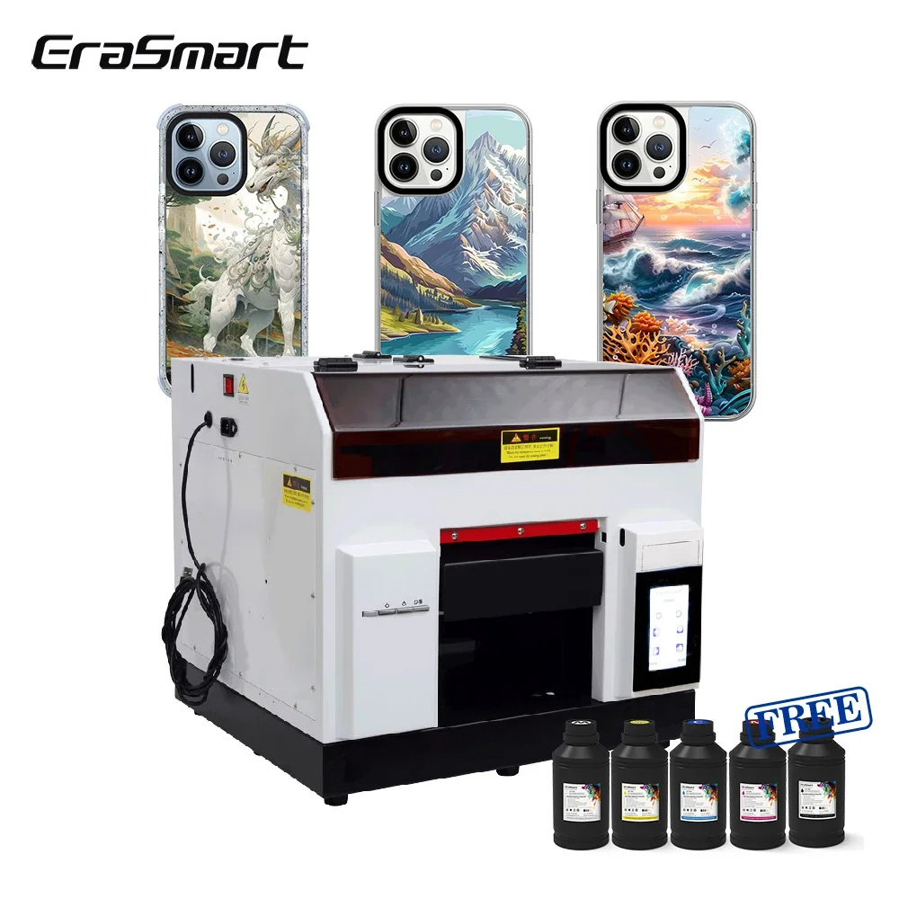 Erasmart Custom Logo Cheap A4 DTG Digital Flatbed Printer DTG Printing Machine For Bottle