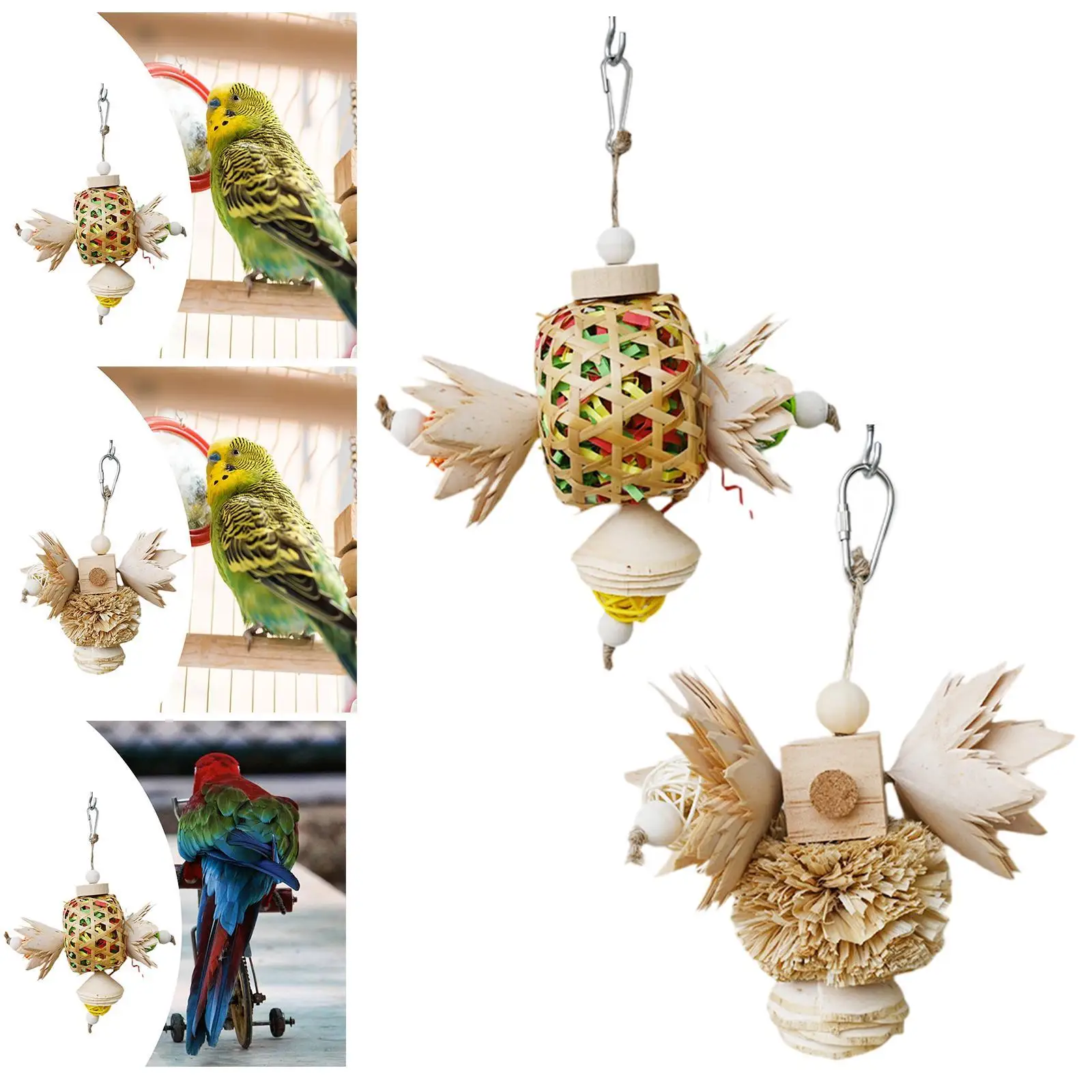 Juguete para masticar loros, equipo de juego de madera, jaula, accesorio, jaula de juguete para conejillo de indias, decoración para periquitos, cacatúas, Conures, Lovebird