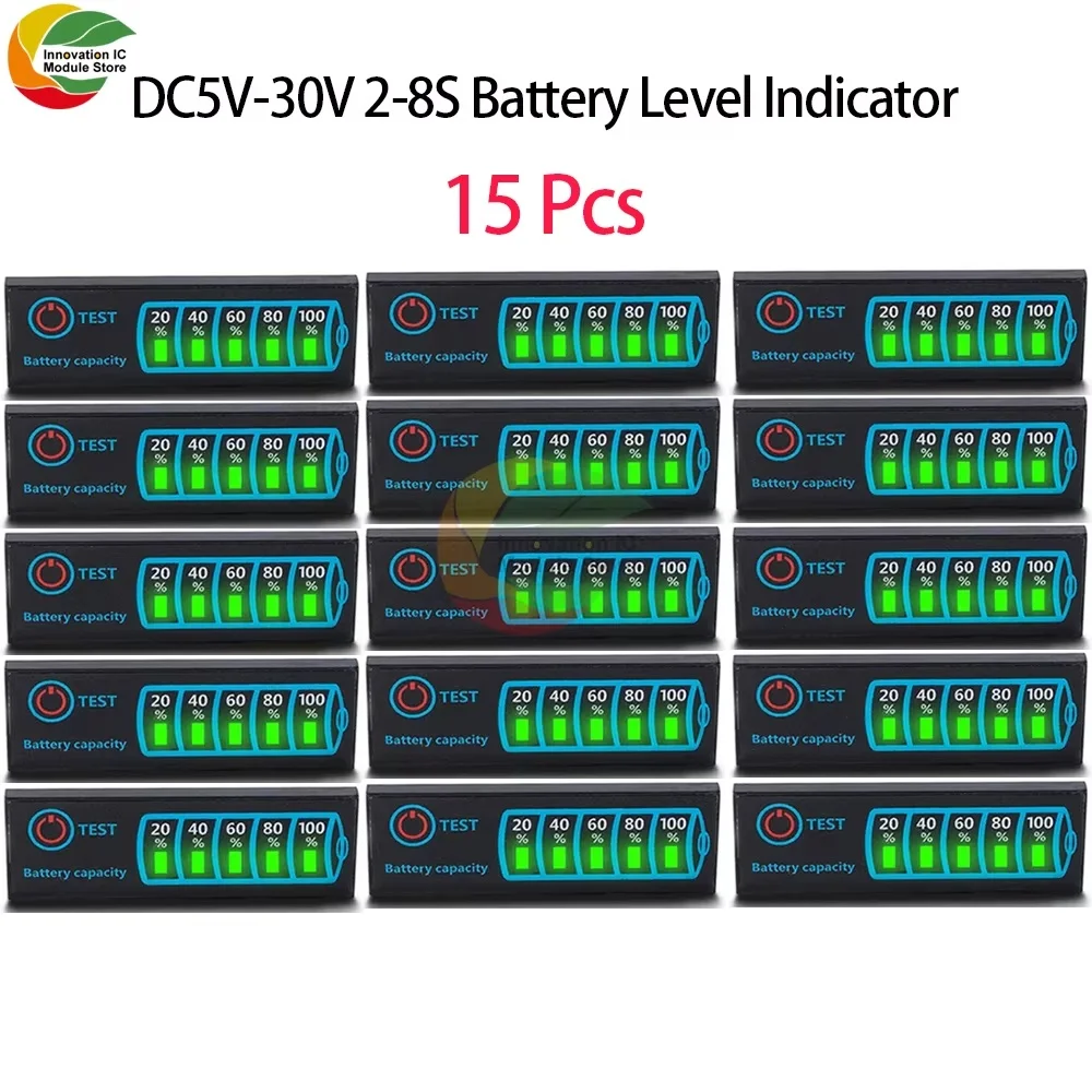 1S-8S 18650 Li-ion Lipo Lithium 5-30V Lead Acid Battery Level Indicator Tester LCD Display Meter Module Capacity Voltage Meter