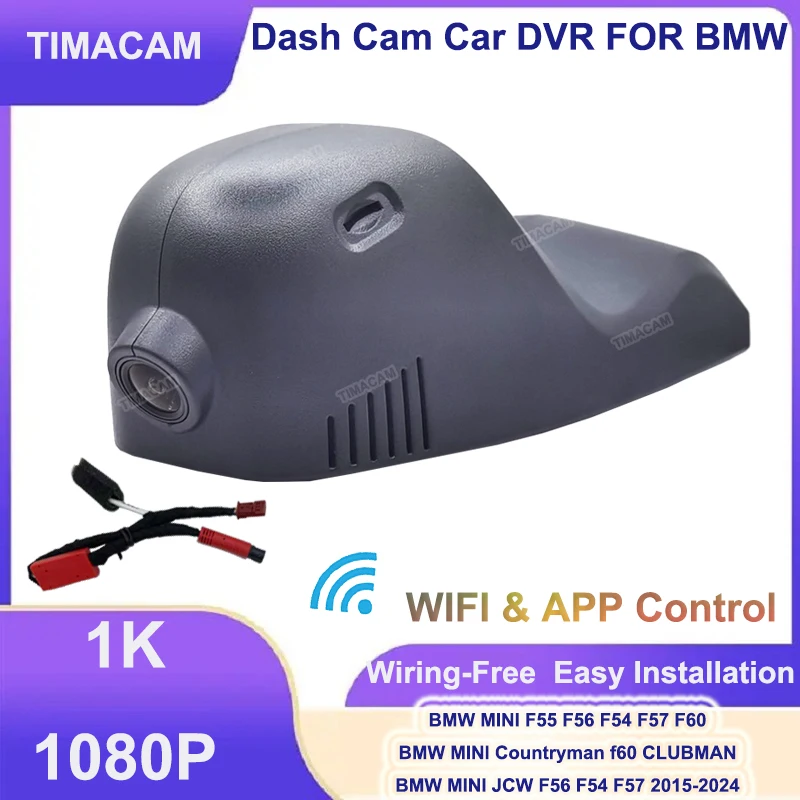 TIMACAM HD 1080P Wifi Dash Cam for BMW MINI Countryman CLUBMAN F56 F55 F54 F57 F60 MINI JCW F54 F56 F57 2015-2020 2021 2022 2023