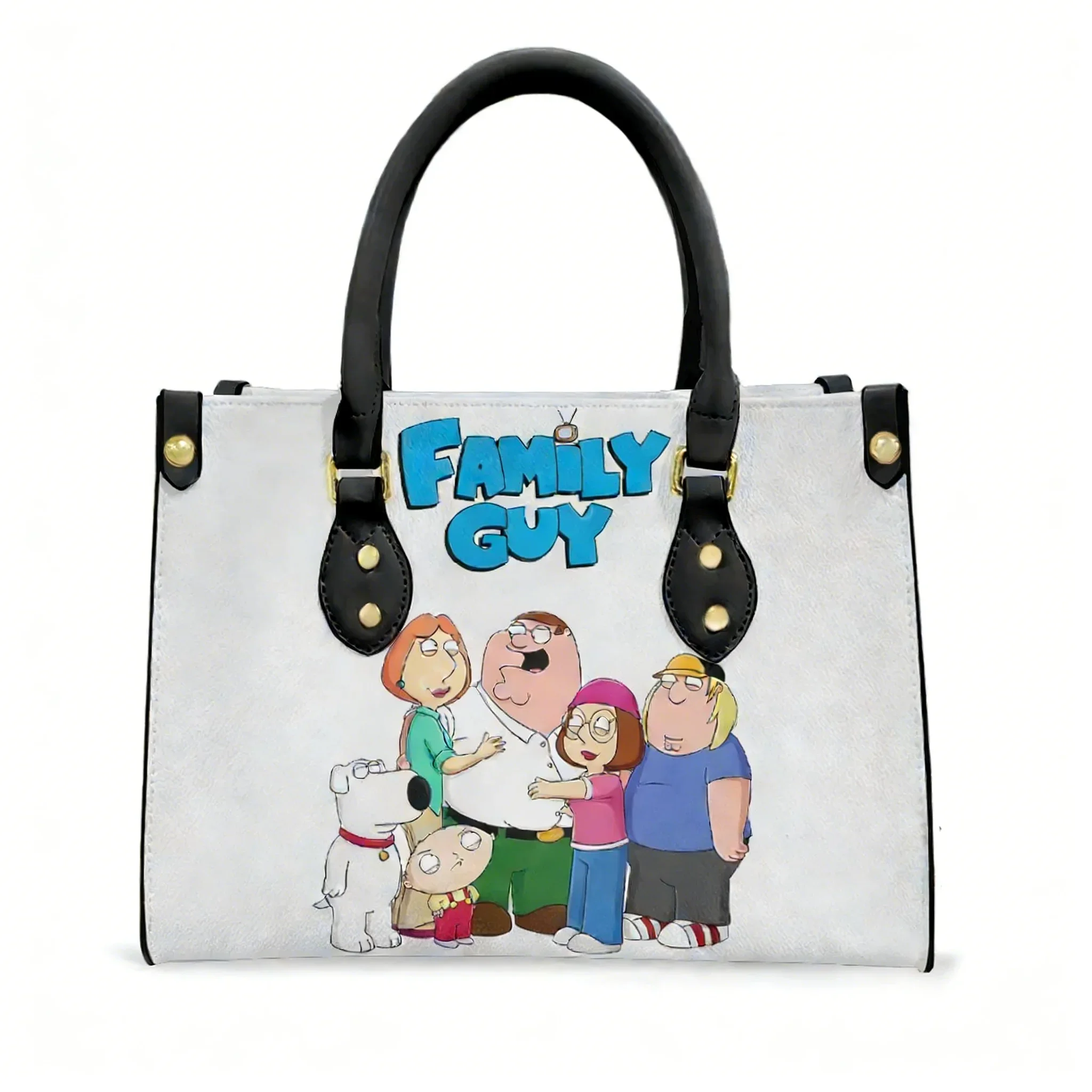 

Family Guy Tote Bags Purse Women Man Fashion Personalized Text Image PU Leather Customized Handbags Commuter Shopping Gift Bags
