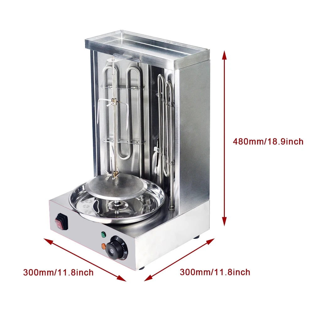 Electric vertical grill machine eb25, shawarma oven, doner kebab, gyroscope, with meat capture pan