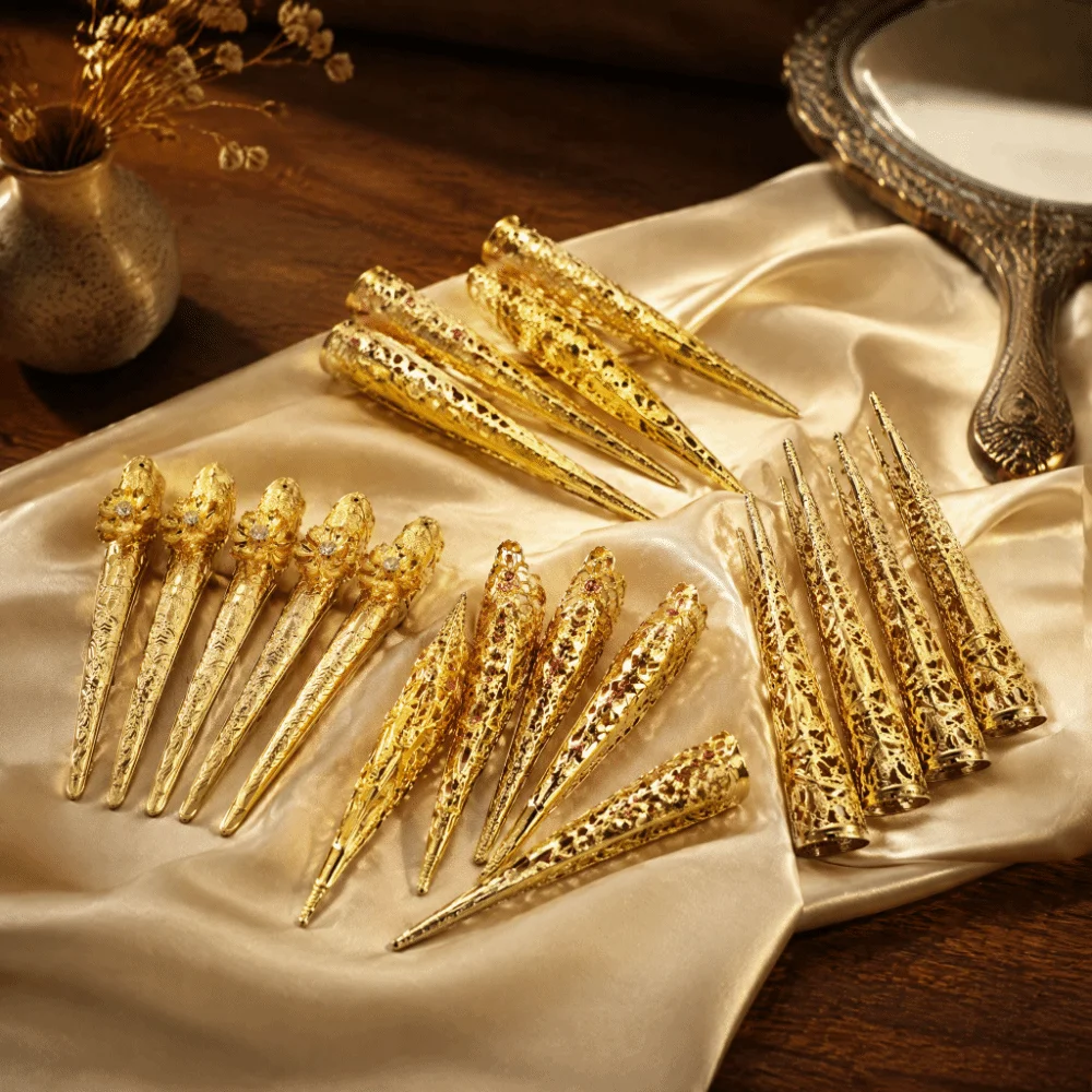 10PCS Adjustable Opening Claw Ring Antique Style Hollow Design Cosplay Jewelry Punk Style Vintage Style Knuckle Ring