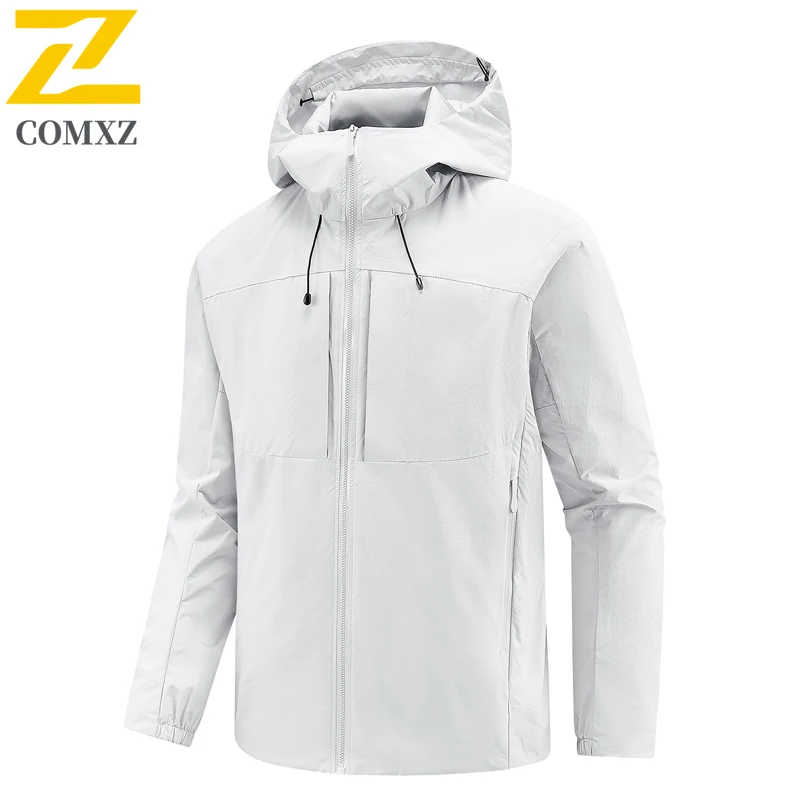 

Куртка 2025 года, мужская весенне-осенняя уличная ветрозащитная водонепроницаемая однослойная куртка с капюшоном, легкая ветровка, дышащая верхняя одежда