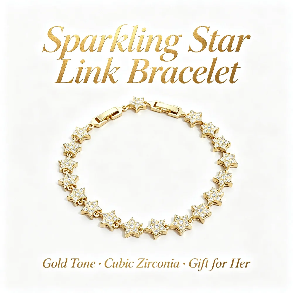 Greatera Brand Woman Luxury Copper Material Five-pointed Star Bracelet Dainty Zircon Hand Chain Party Classic Waterproof Jewelry