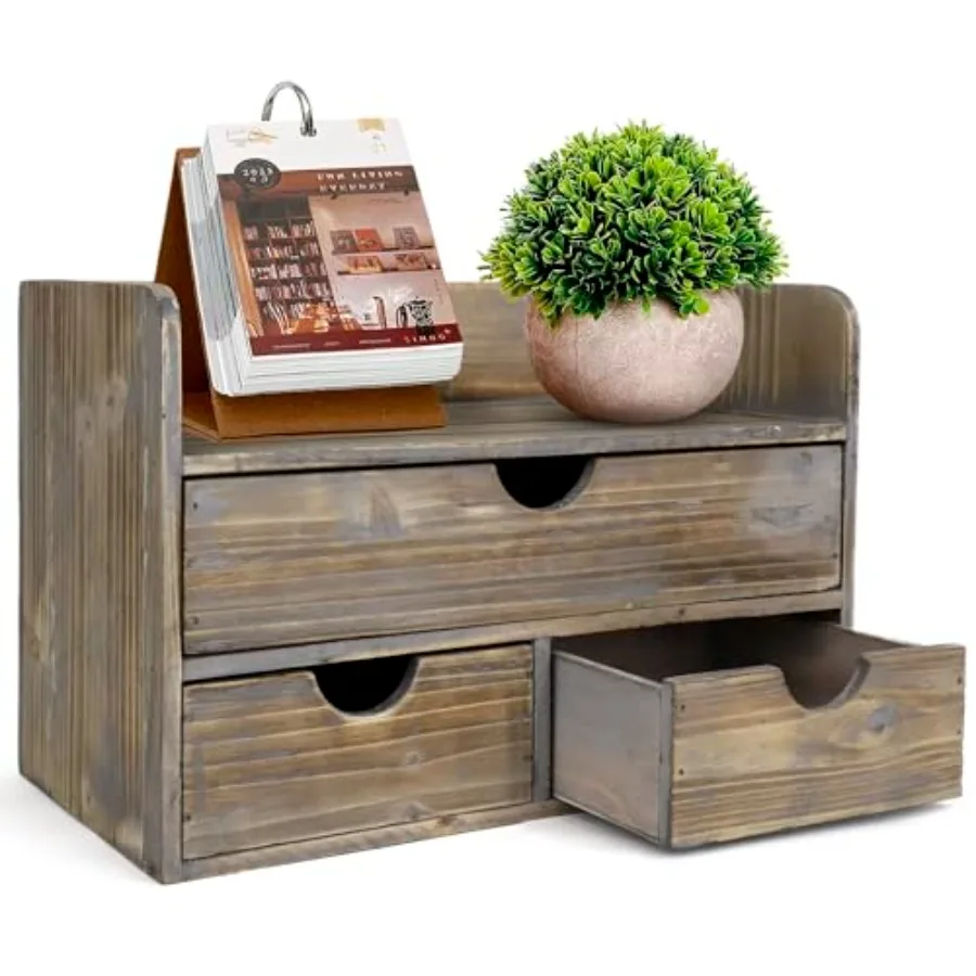 

Деревянный органайзер для офисного стола - Инструмент для организации рабочего пространства, кабинета, спальни, кухни - Органайзер в винтажном стиле с крышкой