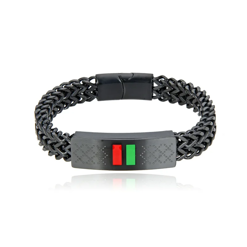 Bracciale in acciaio al titanio a cinque colori da uomo in acciaio inossidabile popolare europeo e americano argento oro rosa nero blu