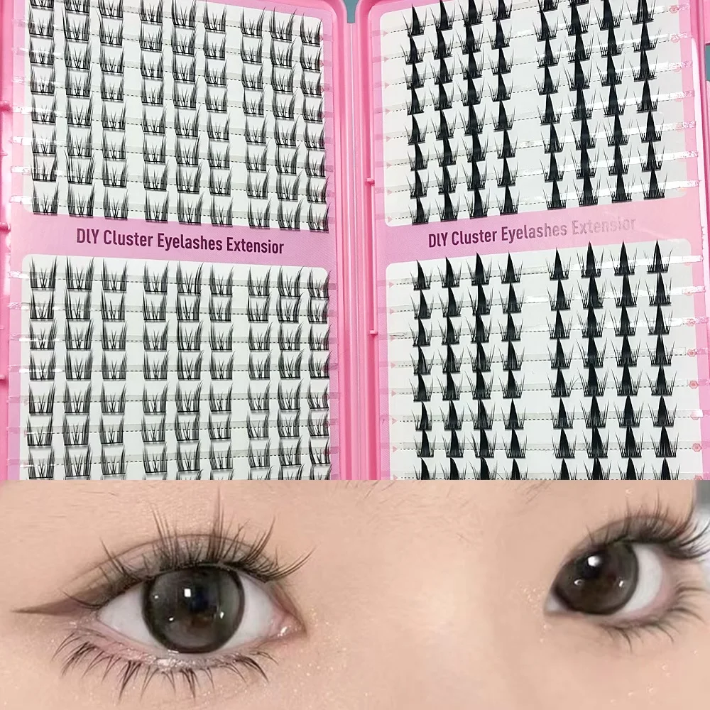 

Two Hybrid Eyelash Books, 272 Clusters, Natural Fine False Eyelashes, Reusable, Suitable for Parties and Music Festivals