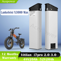 For Lankeleisi X3000 Max X2000 Max Electric Bicycle Battery 48V 52V 20Ah Battery Akku for Vitilan i7pro 2.0 3.0 Ebike Battery