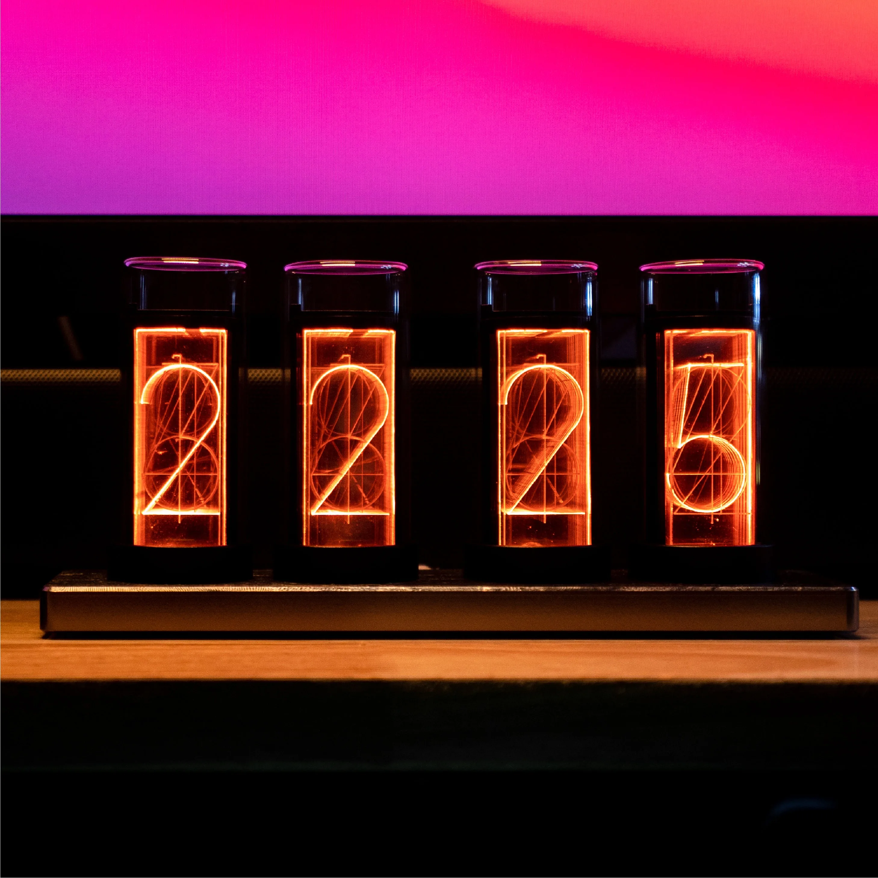 Nixie tuby zegar cyfrowy RGB elektroniczny blask lampy Led Nixie Tube zegarek na biurko oryginalna dekoracja stół Retro i akcesoria prezenty