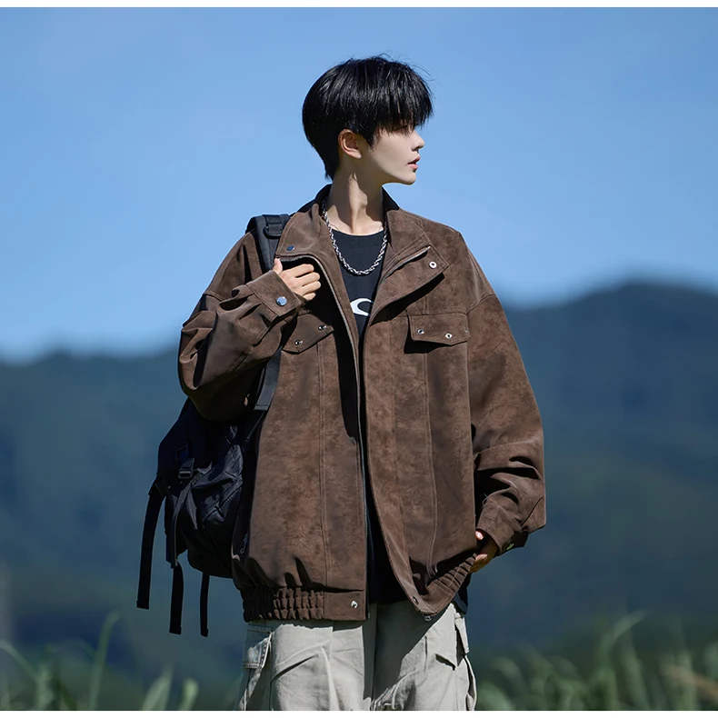 

Kazuki Kuraii American Retro Workwear Leather Jaet Men's Spring Autumn Windproof Faionable Winter Trend Top