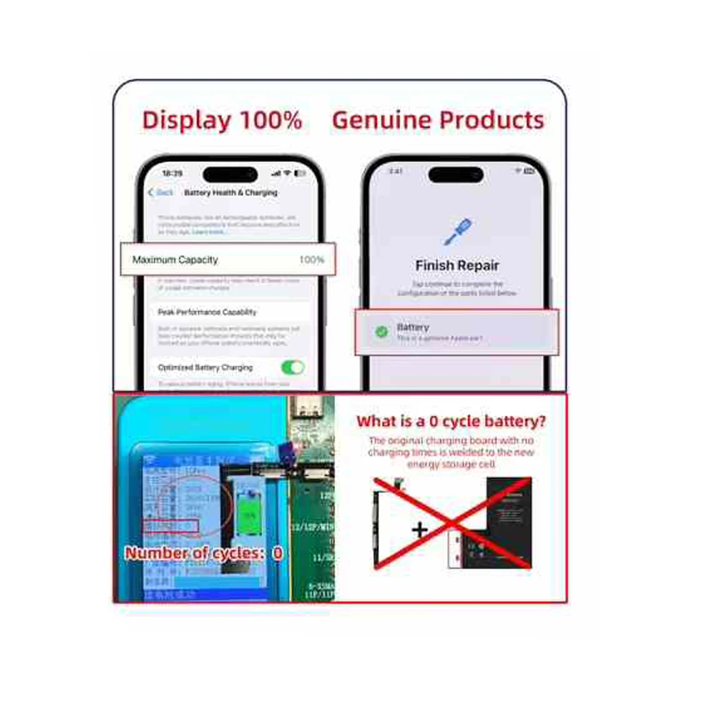 Vormir Diagnostic Battery for iPhone 12 12mini 12 13 14Pro Max Zero Cycle Time Batteries Shows Genuine Parts With 100% Capacity