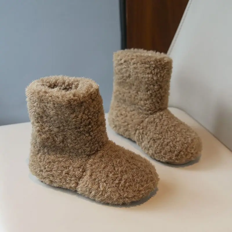 Girls Cotton Boots 2026 Autumn Winter New Fleece Lined Warmth Snow Boots for Girls Cozy Winter Footwear with Soft Inner Layer