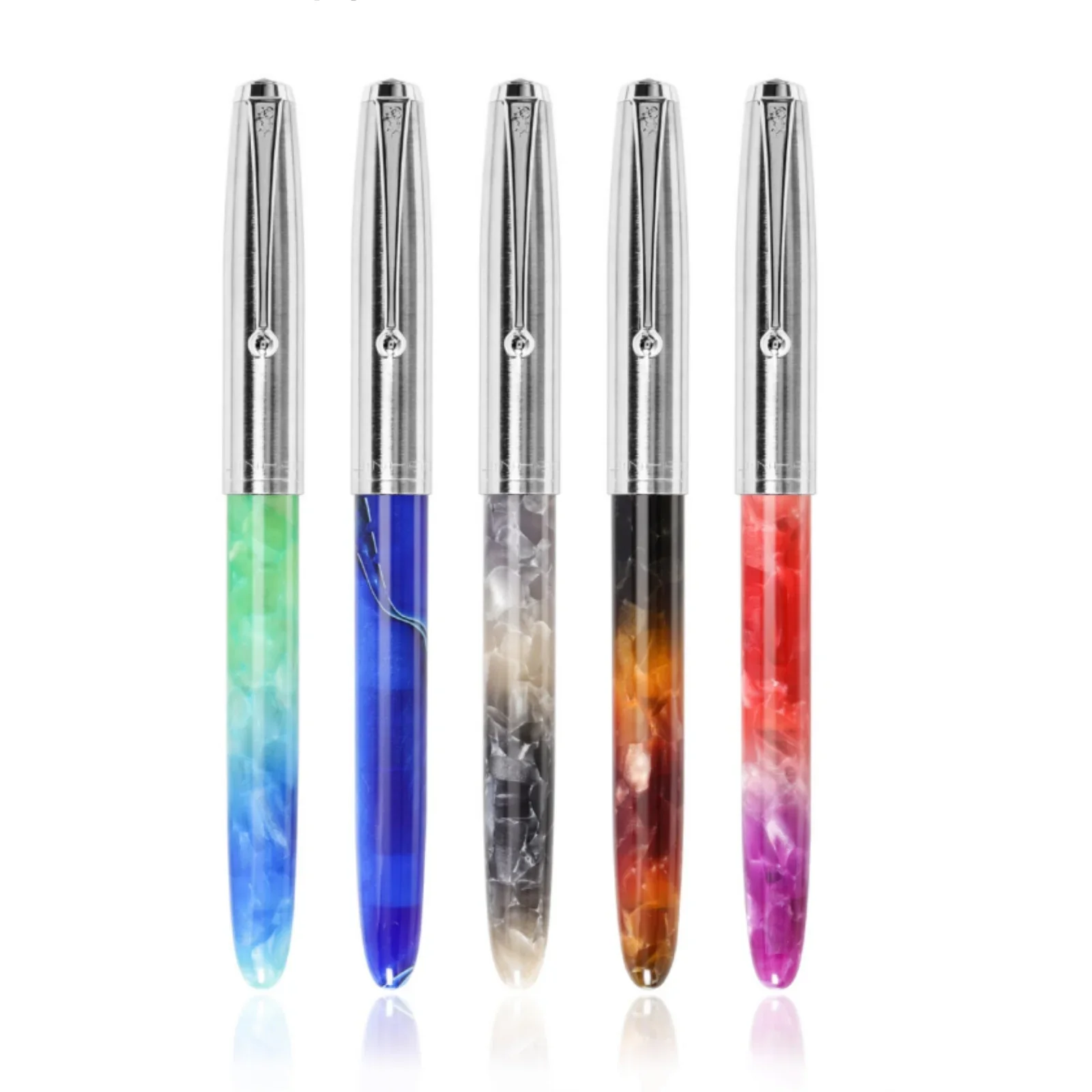 Jinhao 51A Fountain Pen Acrylic Series 0.38/0.5mm Nibs School Office Supplies Business Writing Ink Pens