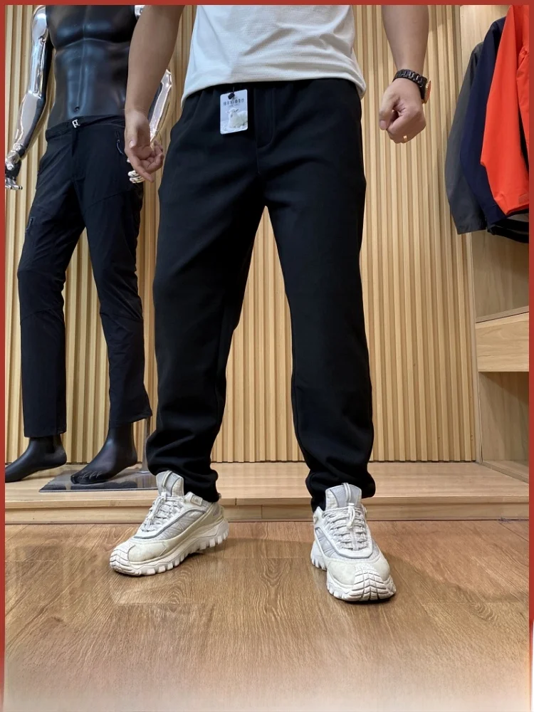 

Мужские зимние повседневные брюки Thiened, цельные брюки с прямыми штанинами, теплые брюки Sli Urban Faion, смесь полиэстера и спандекса