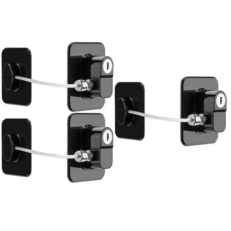24-Hour Delivery Fridge Lock With Adhesive Backing, Refrigerator Lock For Freezer, And Drawers, Closets, Doors, 3PCS Easy Instal