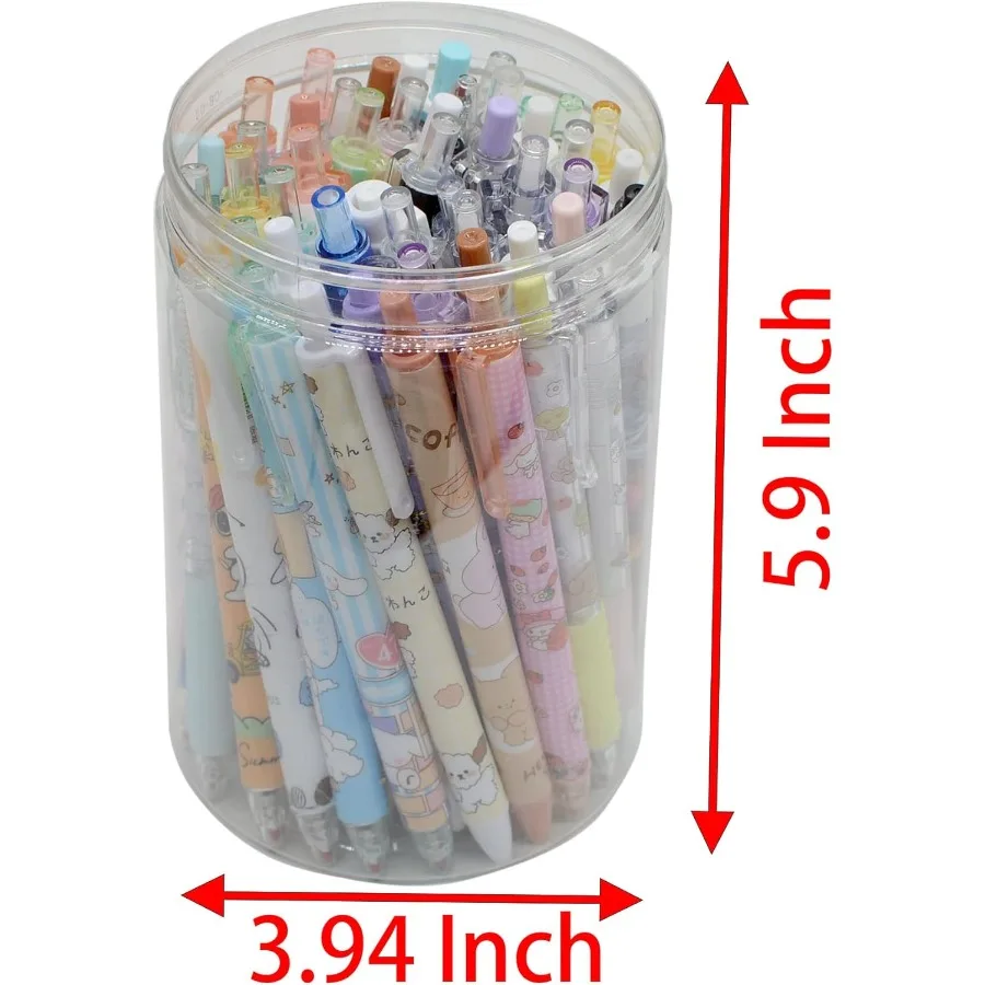 50 قطعة أقلام لطيفة ذات نقطة رفيعة مع حامل قلم 0.5 مللي متر 50 أنماط عشوائية مختلفة حبر أسود أقلام هلام Kawaii لهدية دراسة المكتب #2