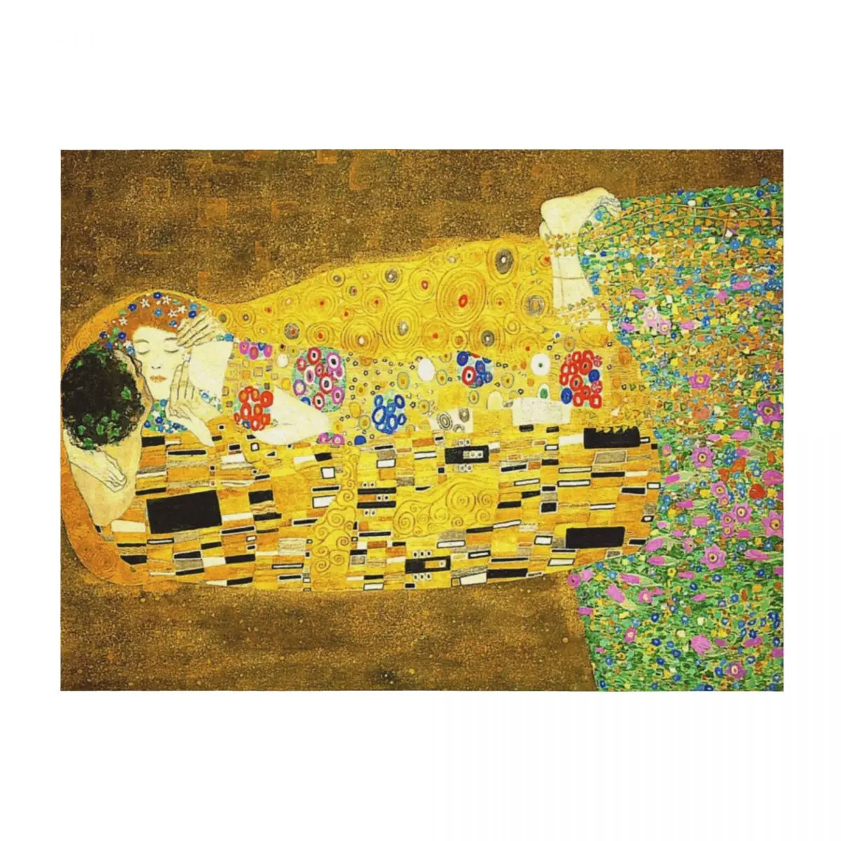 

The Kiss - Gustav Klimt Throw Blanket Thermals For Travel Bed covers Travel Heavy Blankets