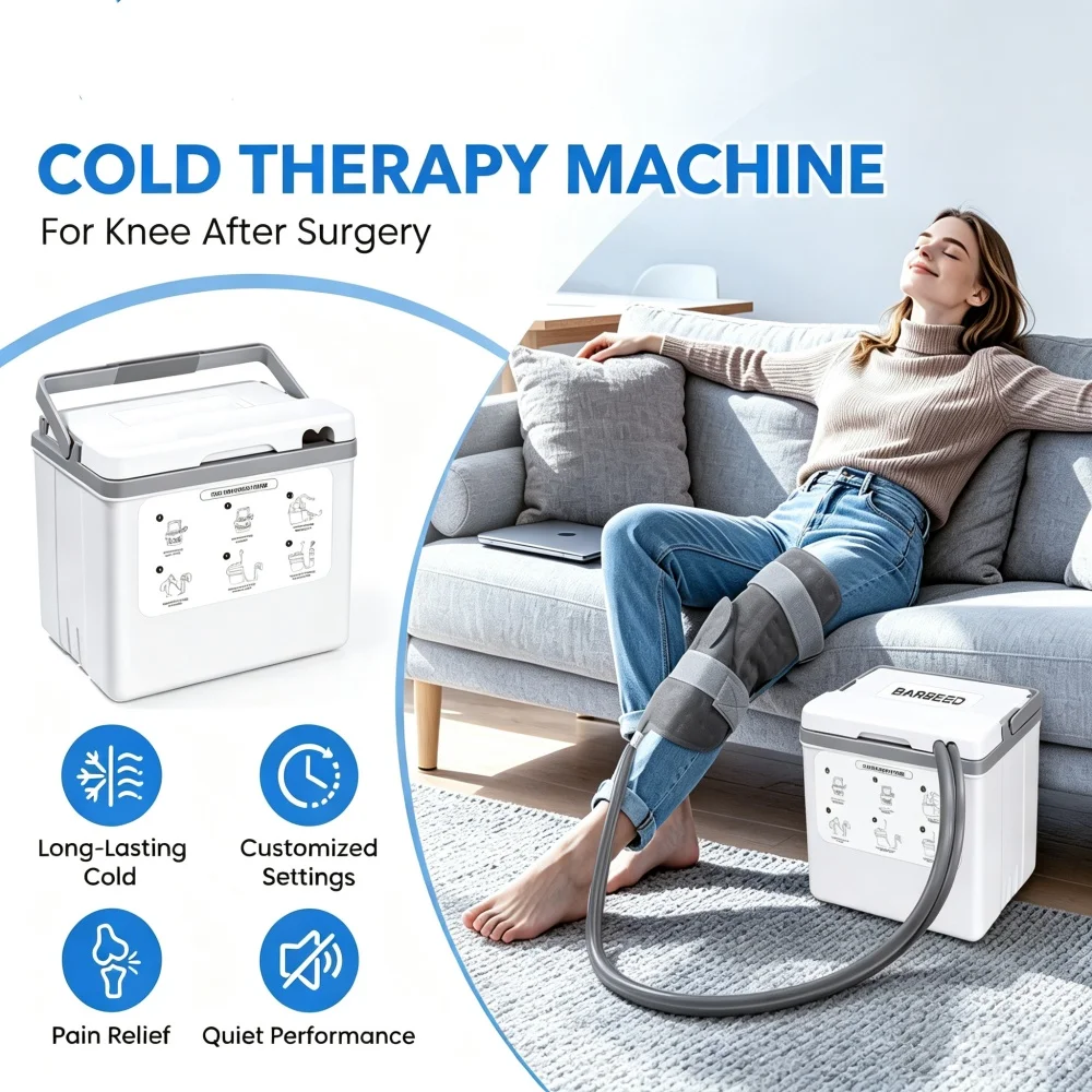 Cold Therapy Machine with Cooling Pad Ice Therapy Knee Replacement Recovery System for Knee Recovery Sports Injury Relief Daily