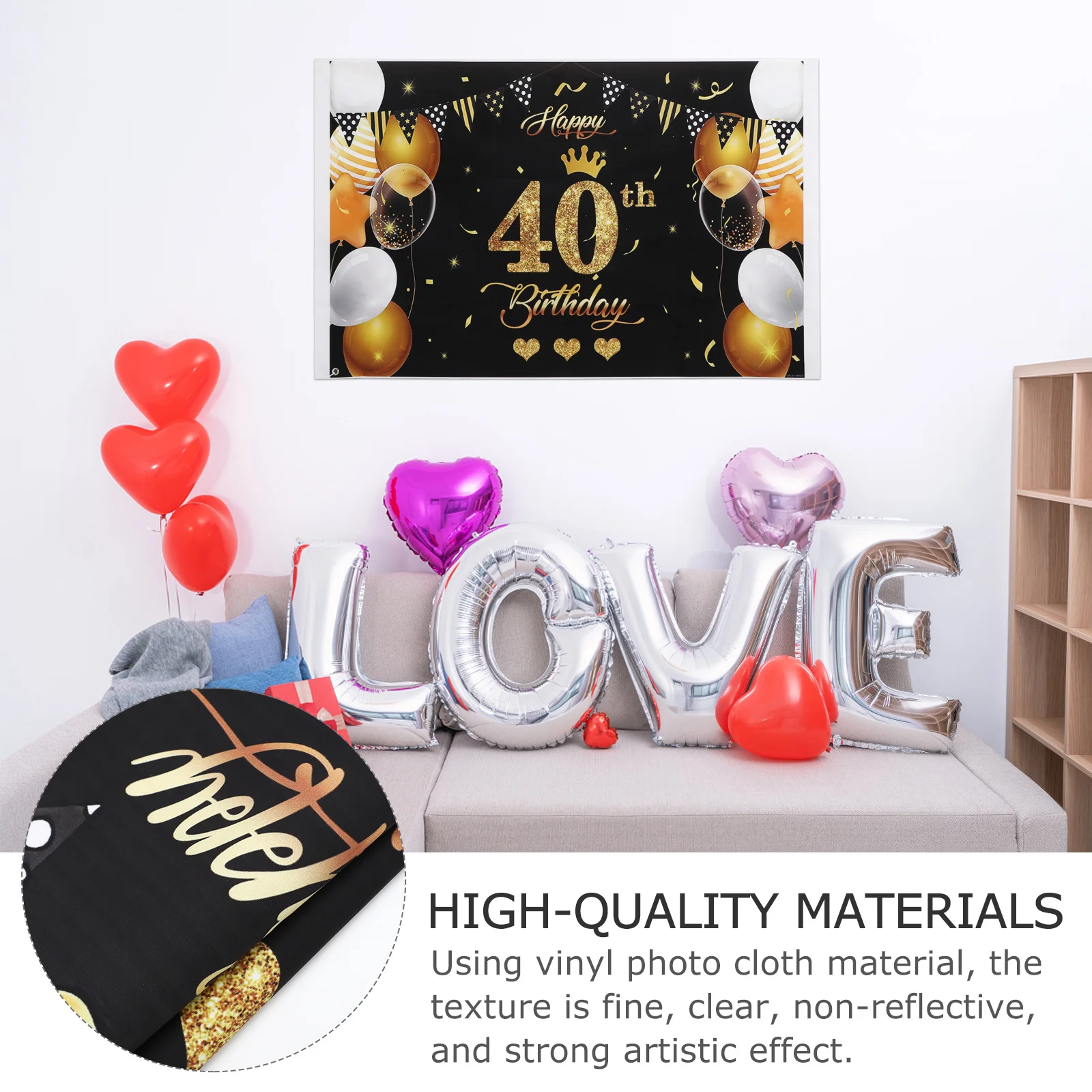 

1Pcs Birthday Backdrop Cloth High Quality Durable Photographic Background 3D Stereoscopic Effect Party Decoration Wall Hanging